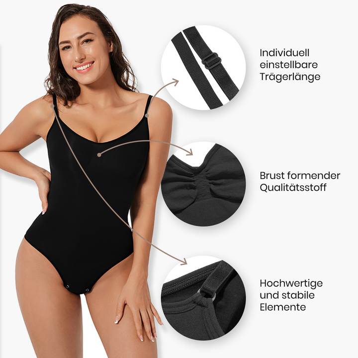 Sculpting bodysuit shapewear with slip