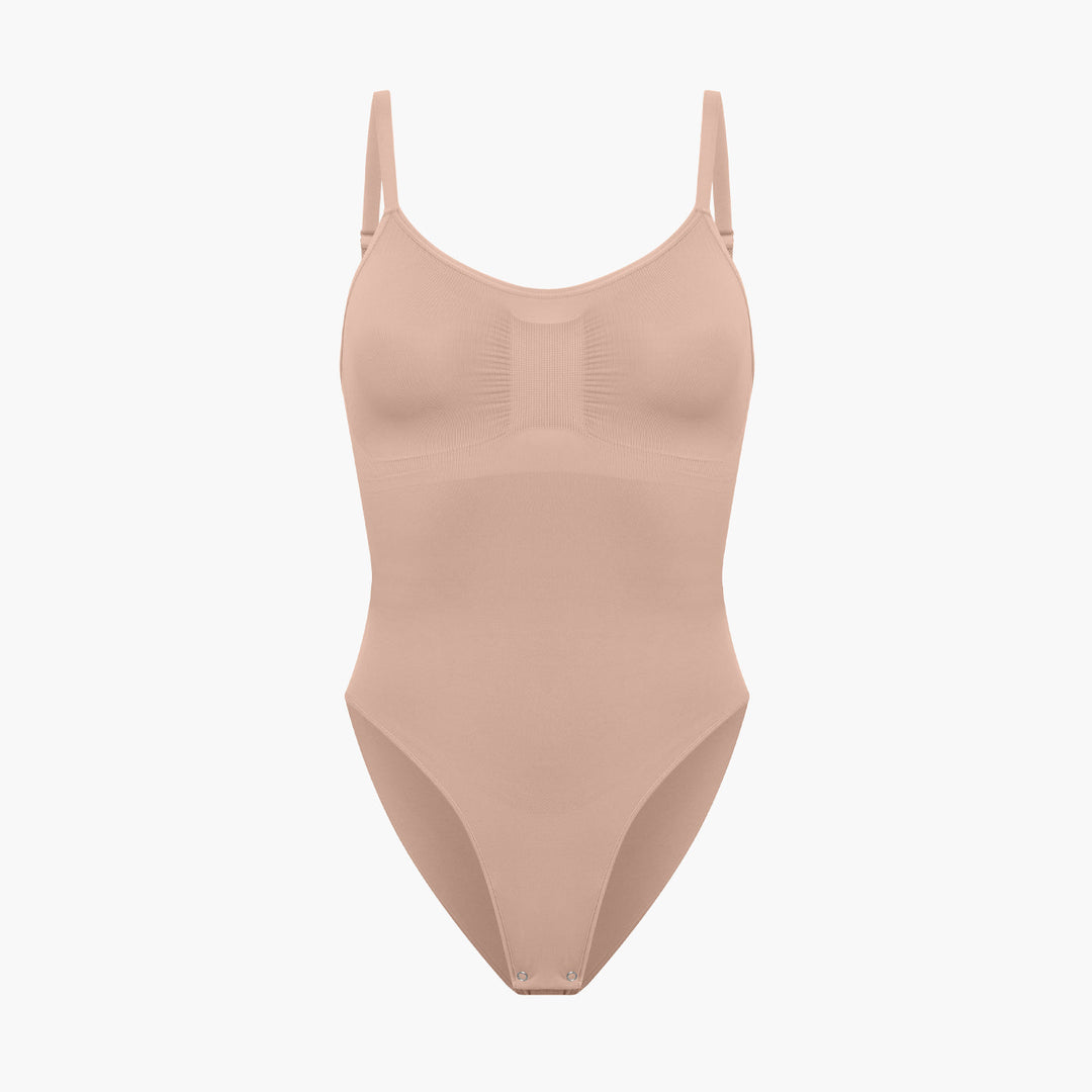 Sculpting bodysuit shapewear with slip