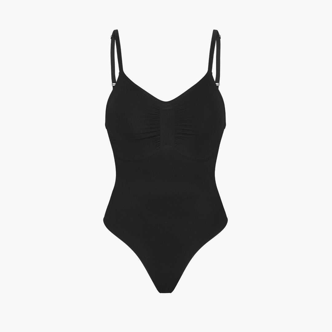 Sculpting bodysuit shapewear with slip