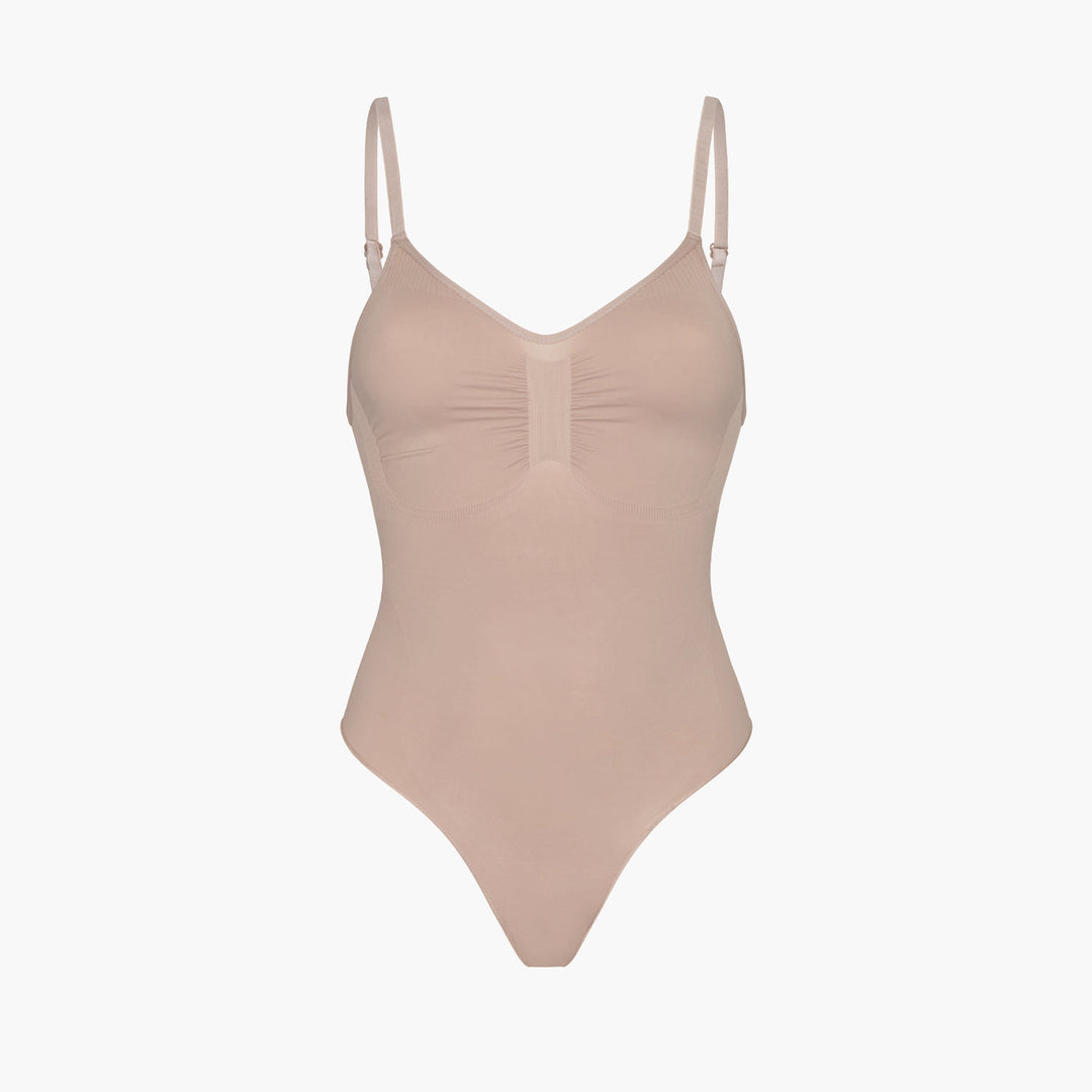 Sculpting bodysuit shapewear with slip