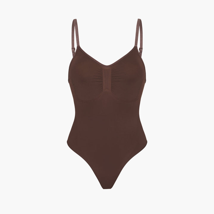 Sculpting bodysuit shapewear with slip