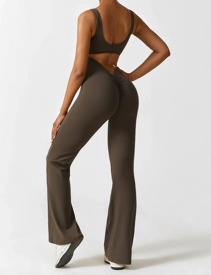 Elena - Flared V-Back Jumpsuit (1+1 FREE)