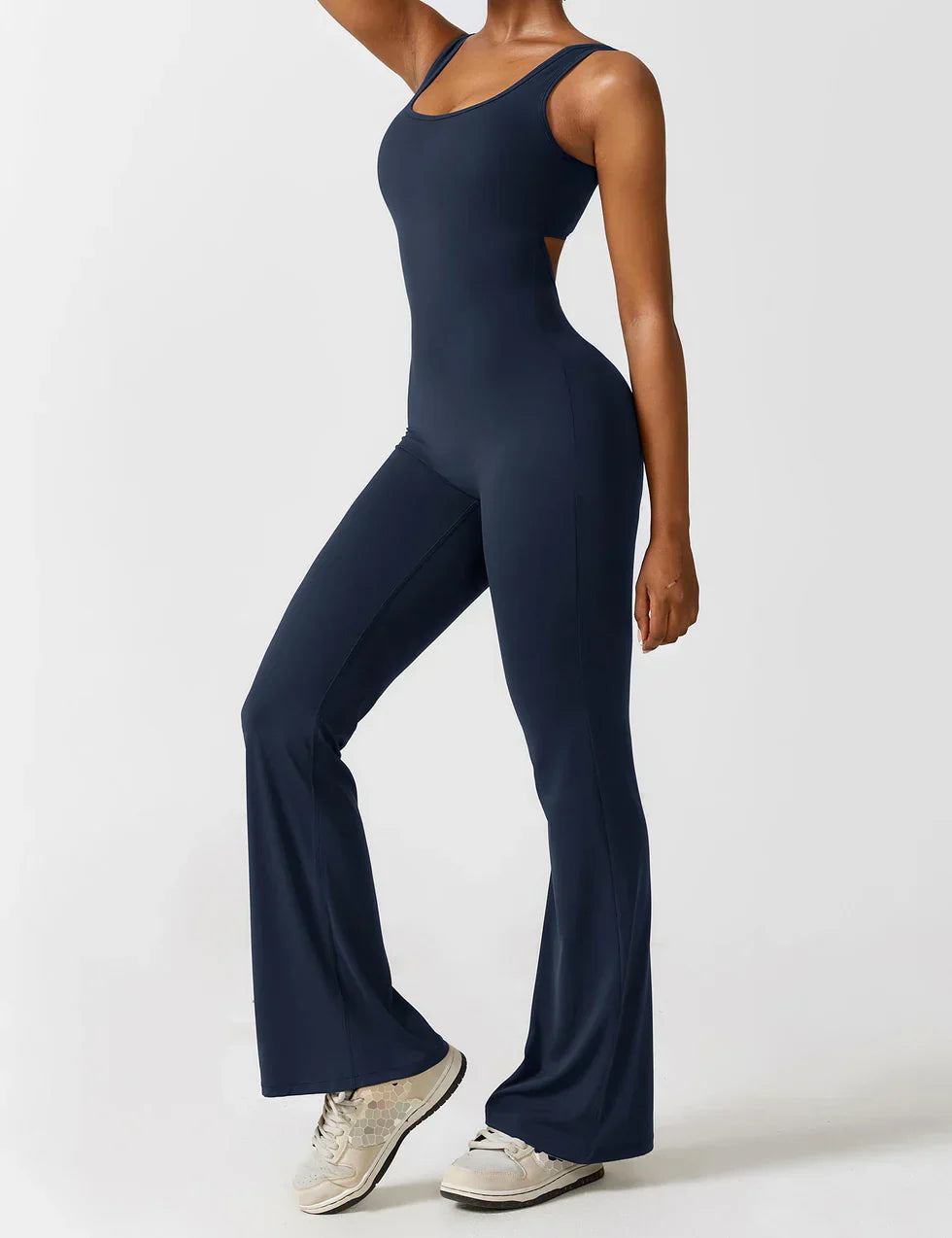 Elena - Flared V-Back Jumpsuit (1+1 FREE)