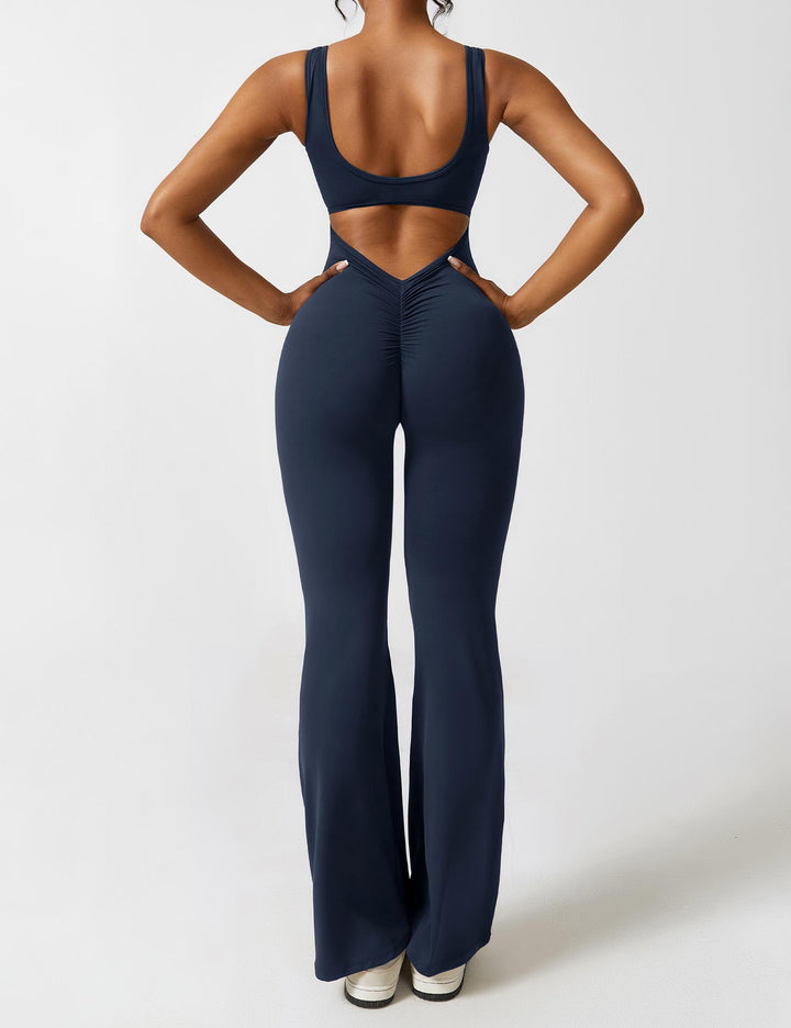 Elena - Flared V-Back Jumpsuit (1+1 FREE)