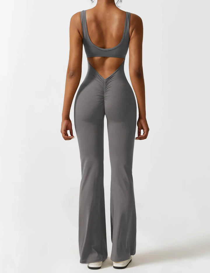 Elena - Flared V-Back Jumpsuit (1+1 FREE)