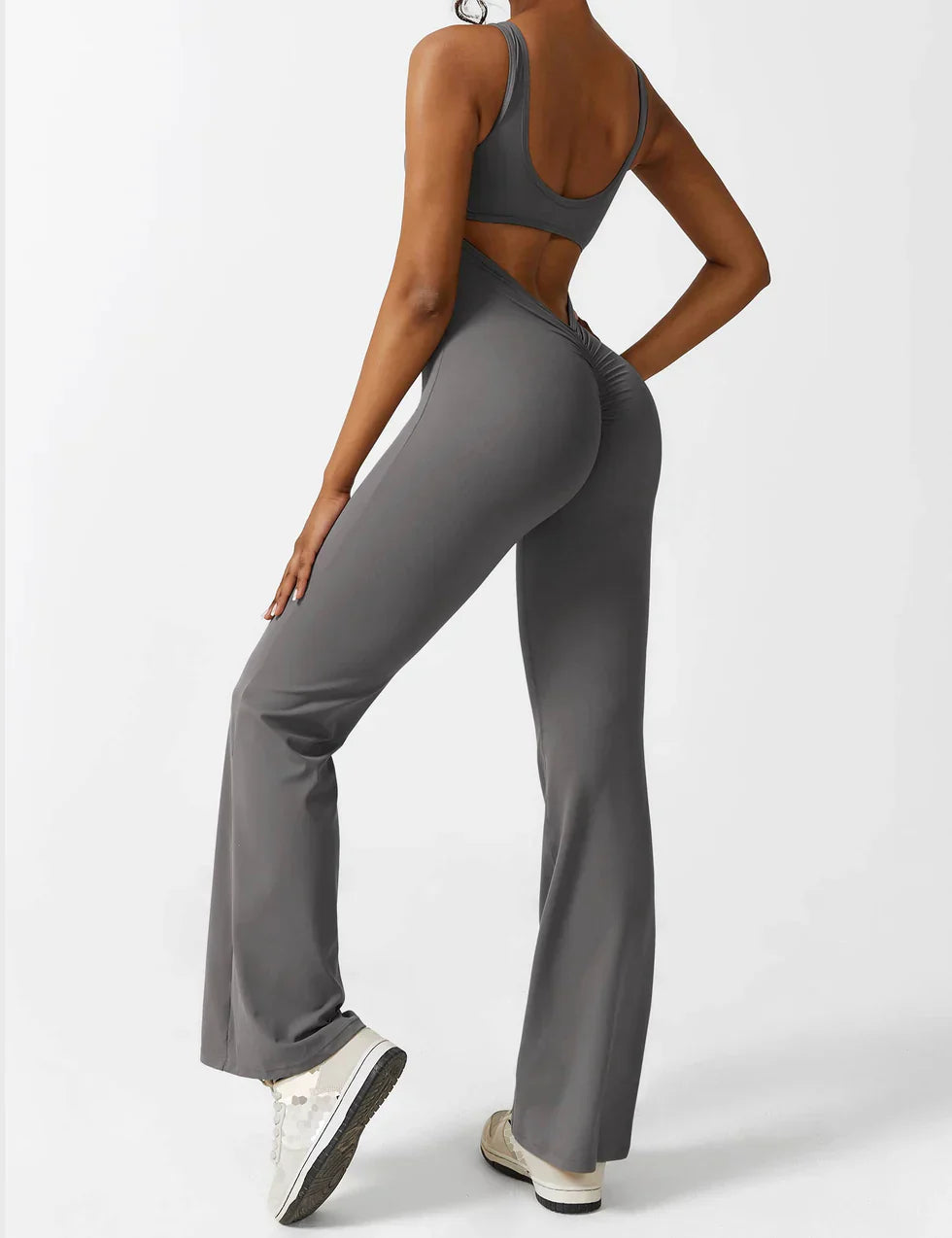 Elena - Flared V-Back Jumpsuit (1+1 FREE)