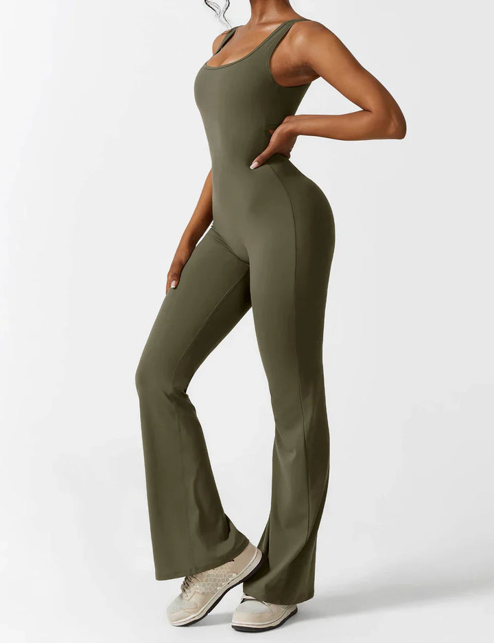 Elena - Flared V-Back Jumpsuit (1+1 FREE)